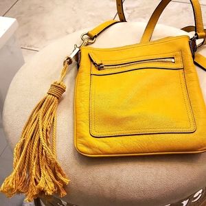Coach Rowan File Leather Crossbody in Mustard